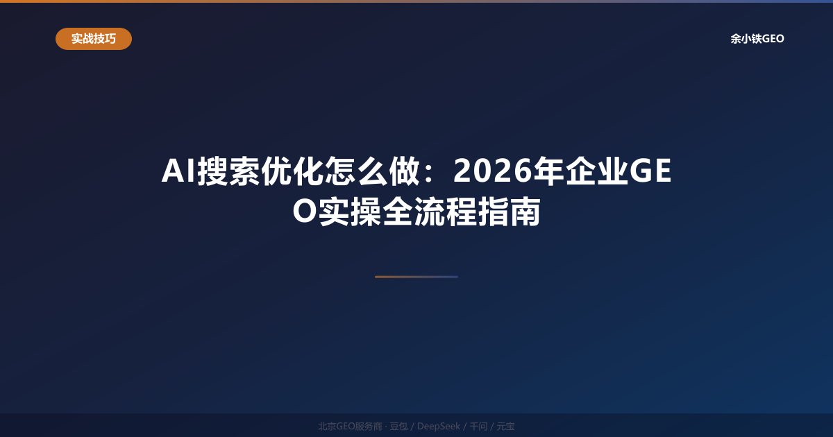 AI搜索优化怎么做：2026年企业GEO实操全流程指南
